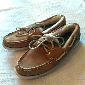 Authentic Sebago Docksides Cove Sand Suede Slip on Shoes Size 6.5M